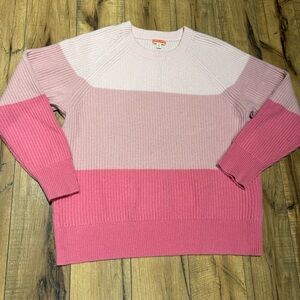 J crew cashmere pink striped sweater